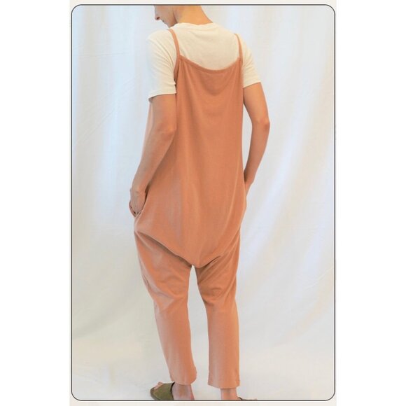 AMENTE Womens Size M/L Cotton Loose Fit Beggie Jumpsuit Color-Rose Garden - Picture 2 of 16